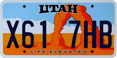 UT license plate X617HB