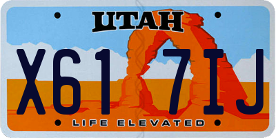 UT license plate X617IJ