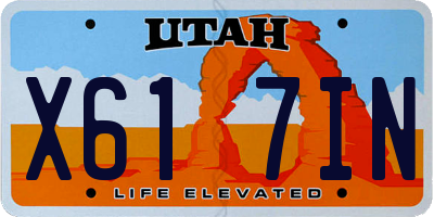 UT license plate X617IN