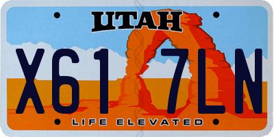 UT license plate X617LN