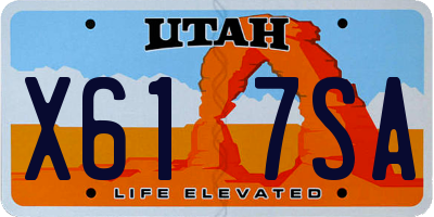 UT license plate X617SA
