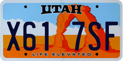 UT license plate X617SF