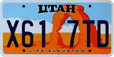 UT license plate X617TD