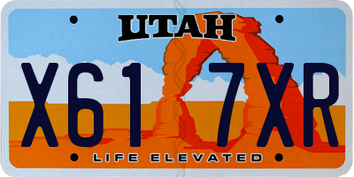 UT license plate X617XR