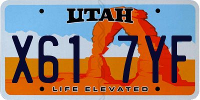 UT license plate X617YF