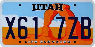 UT license plate X617ZB