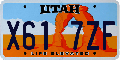 UT license plate X617ZF