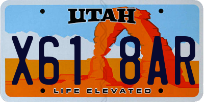 UT license plate X618AR