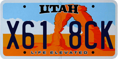 UT license plate X618CK