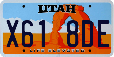 UT license plate X618DE