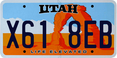 UT license plate X618EB