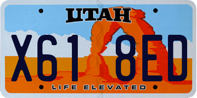 UT license plate X618ED