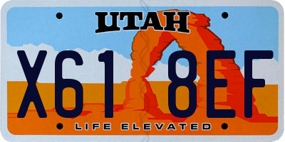 UT license plate X618EF