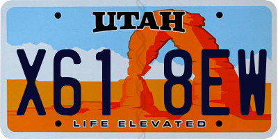 UT license plate X618EW