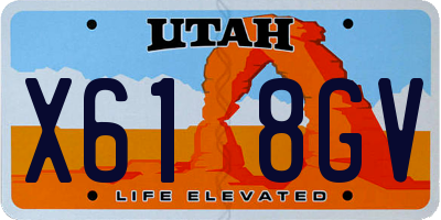 UT license plate X618GV