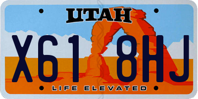 UT license plate X618HJ