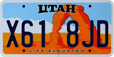 UT license plate X618JD
