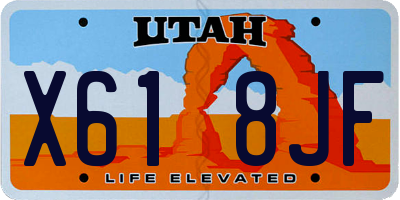 UT license plate X618JF