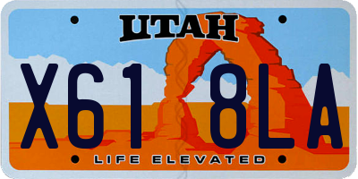 UT license plate X618LA