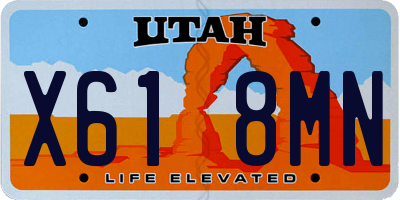 UT license plate X618MN