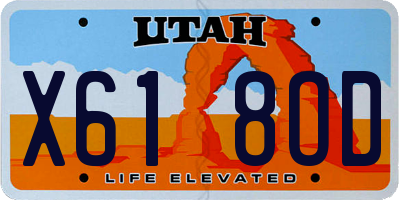 UT license plate X618OD