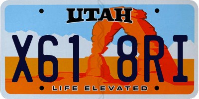 UT license plate X618RI