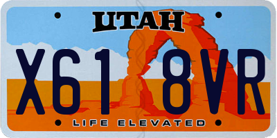 UT license plate X618VR