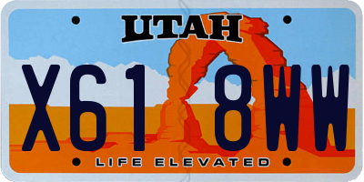 UT license plate X618WW