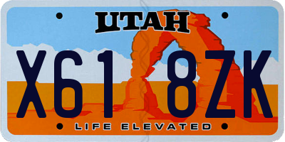 UT license plate X618ZK