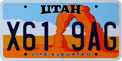 UT license plate X619AG