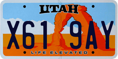 UT license plate X619AY
