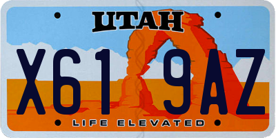 UT license plate X619AZ