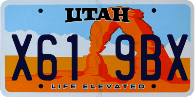 UT license plate X619BX