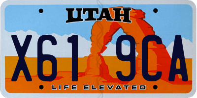 UT license plate X619CA