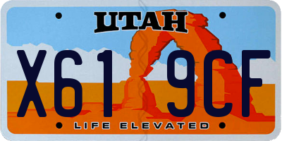 UT license plate X619CF