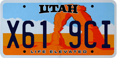 UT license plate X619CI