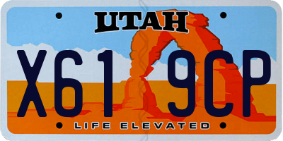 UT license plate X619CP
