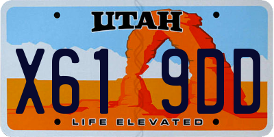 UT license plate X619DD