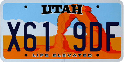 UT license plate X619DF