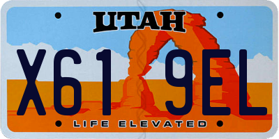 UT license plate X619EL