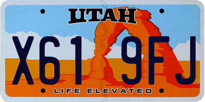 UT license plate X619FJ