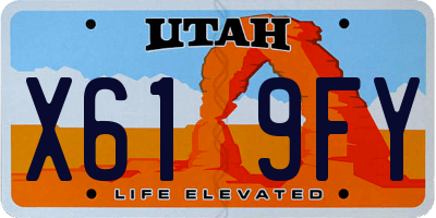 UT license plate X619FY