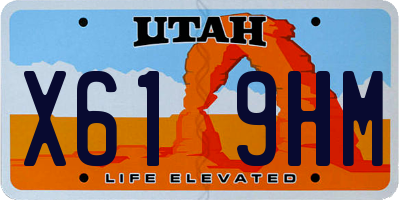 UT license plate X619HM