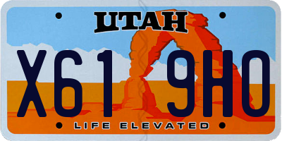 UT license plate X619HO