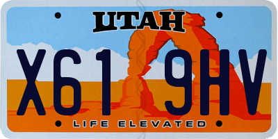 UT license plate X619HV