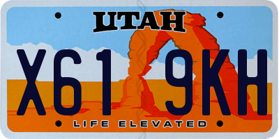UT license plate X619KH