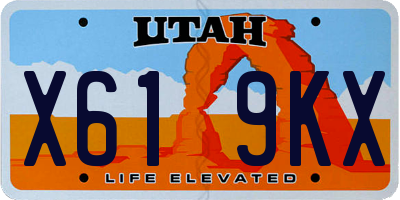 UT license plate X619KX