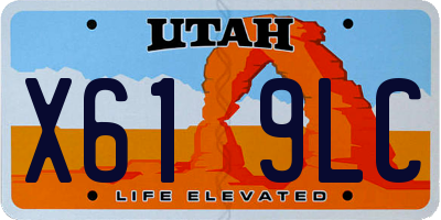 UT license plate X619LC