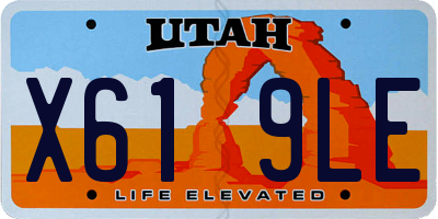 UT license plate X619LE
