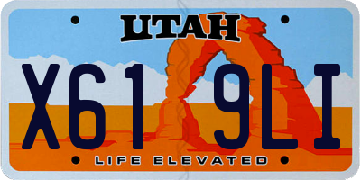 UT license plate X619LI